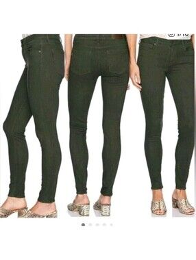 Parker Smith Ava Women's Size 26 Stretch Corduroy Skinny Jeans Rich Olive Green